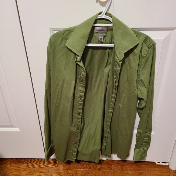 🌟2/$15  Le Chateau Men's Green Long Sleeve Dress Shirt - Picture 2 of 4
